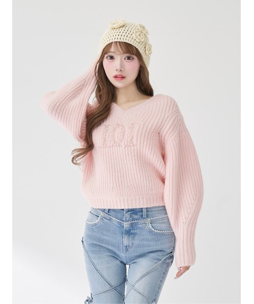 ファンシービーズDDロゴボリュームニットトップス（ニット/セーター