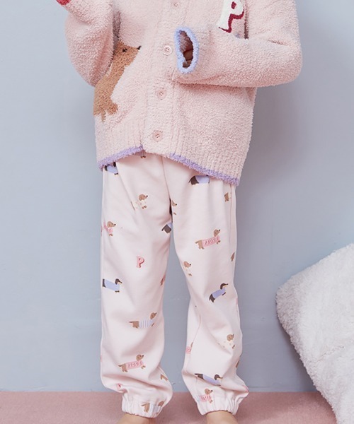 セール】【KIDS】ダックスフンド柄ロングパンツ（ルームウェア