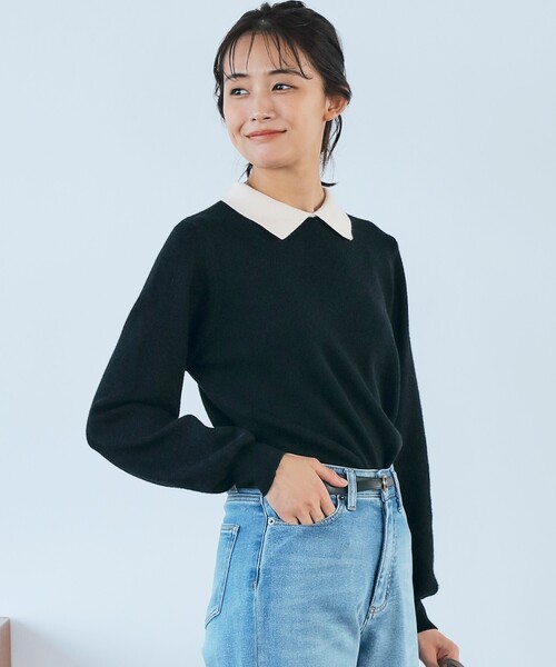 grove（グローブ）の「◇【S-LL】襟付きニットプルオーバー（ニット