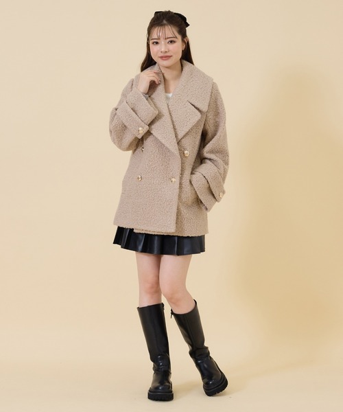 REDYAZEL（レディアゼル）の「ボアダブルミドルコート（ステンカラー