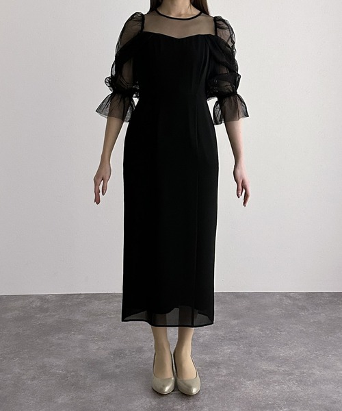 結婚式 同窓会 オケージョンドレス パーティードレス 袖あり&ロング