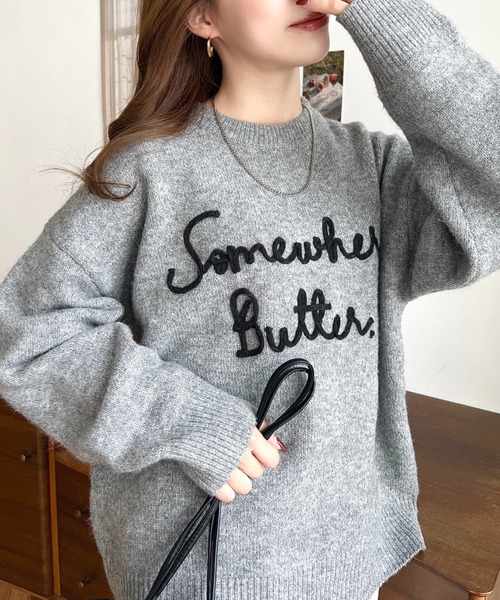 LOULOU select（ルルセレクト）の「6G コードロゴ刺繍ニットプル
