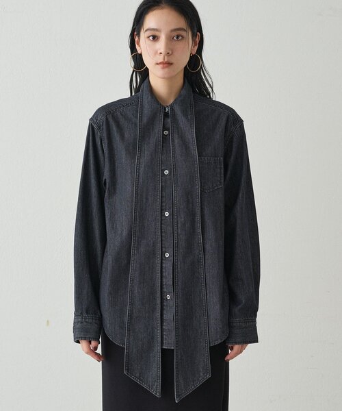 セール】デニムボウタイブラウス（シャツ/ブラウス）｜LOUNGEDRESS