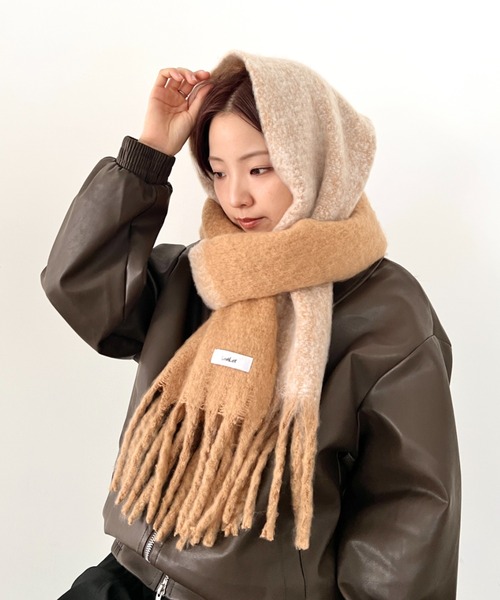 セール】【動画あり】【UNISEX】全9色 バイカラー ボリューム フリンジ