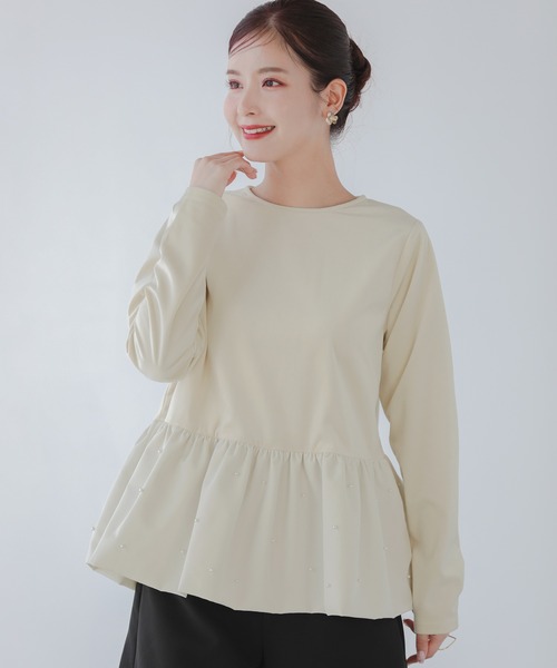 セール】裾バルーンパールベロアトップス（その他トップス）｜Fit more