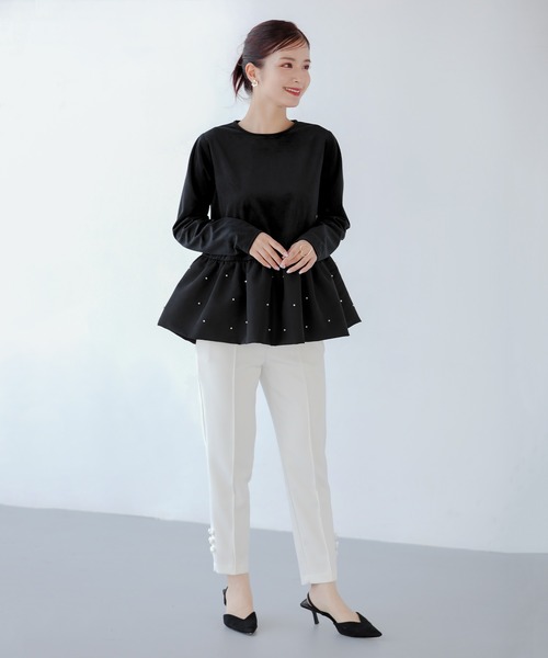 裾バルーンパールベロアトップス（その他トップス）｜Fit more