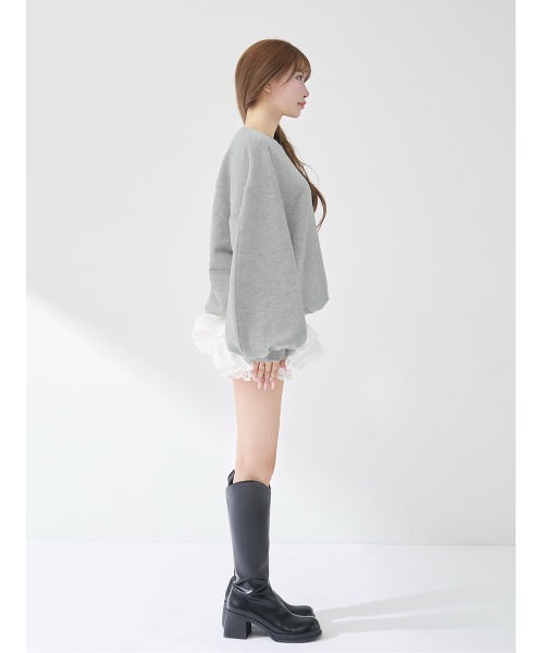 カラーラメスウェットオーバートップス（スウェット）｜Darich