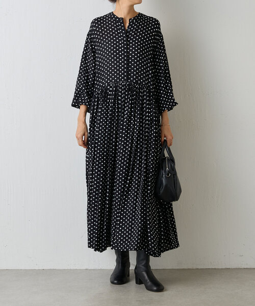 BEARDSLEY（ビアズリー）の「《3サイズ展開》ドットギャザーワンピース