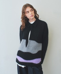 soduk（スドーク）の「patchwork knit cardigan（ニット/セーター