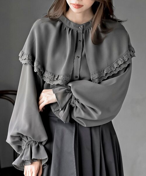 ケープ衿キャンディー袖ブラウス（シャツ/ブラウス）｜rps（アール