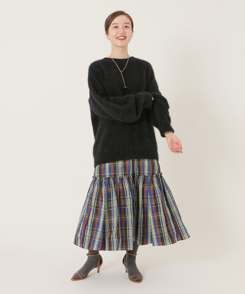 IENA（イエナ）の「メモリータフタ ギャザーティアードスカート