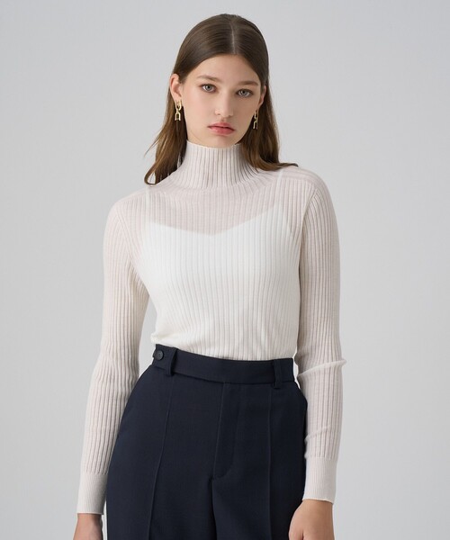 シアーウールハイネック プルオーバー（ニット/セーター）｜ANAYI