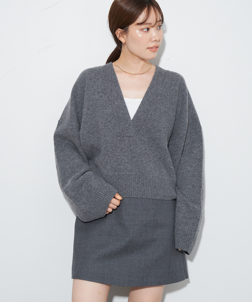 plage（プラージュ）の「CASHMERE Mix フカVネック プルオーバー