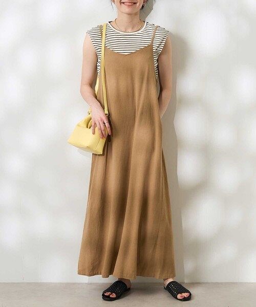 セール】【セットアイテム】リネンレーヨン キャミワンピース インナー