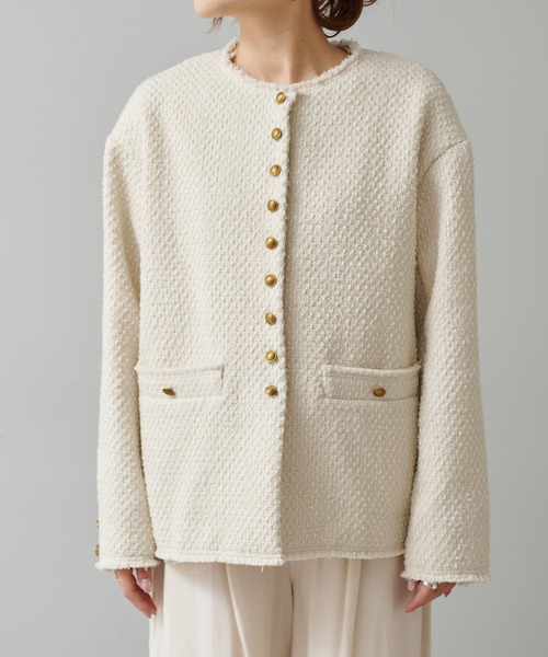 PUAL CE CIN（ピュアルセシン）の「リングツイードノーカラー