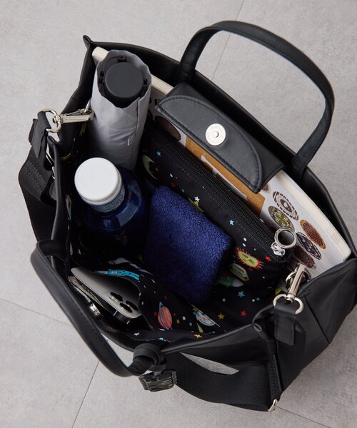 本革》sampo×earコラボ スペーストイレザースクエアトートバッグ