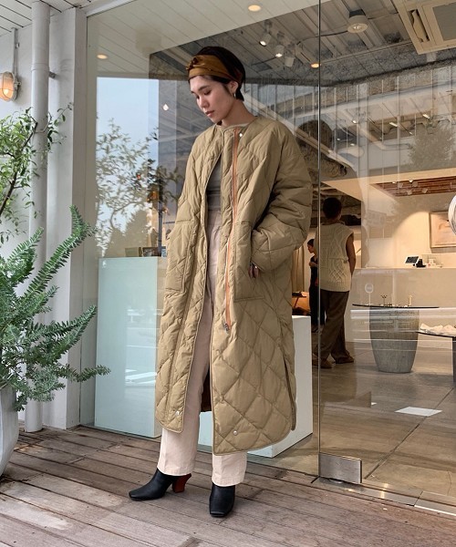 トゥデイフル ノーカラーキルティングダウンコート36 TODAYFUL