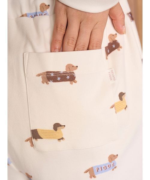 セール】ダックスフンド柄ロングパンツ（ルームウェア/パジャマ