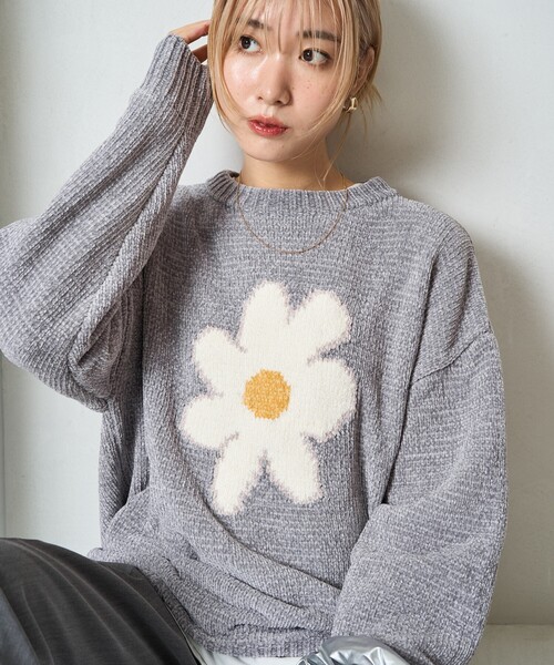 セール】限定展開 フラワー モール ニット プルオーバー（ニット