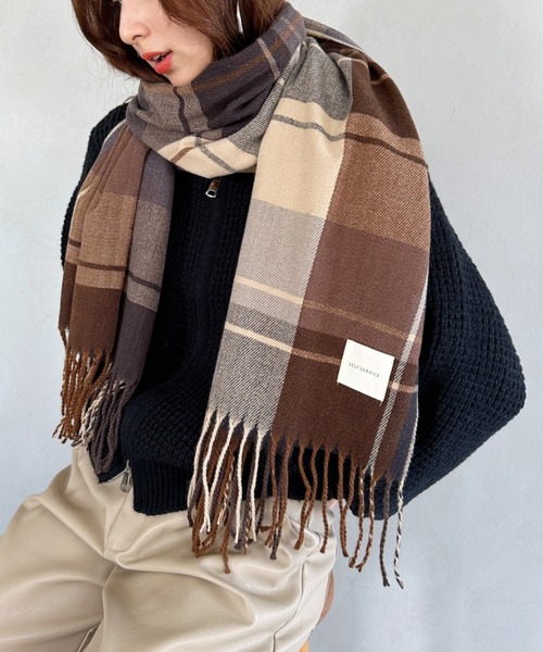 un+frame（アンフレーム）の「tartan check stall muffler／タータン