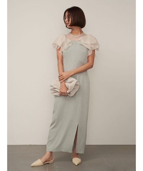 FRAY I.D（フレイアイディー）の「フリルスリーブコンビドレス（ドレス