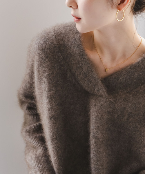 Noble（ノーブル）の「ファーニットVネックプルオーバー（ニット