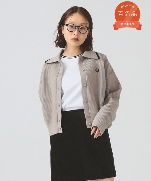 セール】【別注】FRED PERRY / Tipped Collar Cardigan [手洗い可