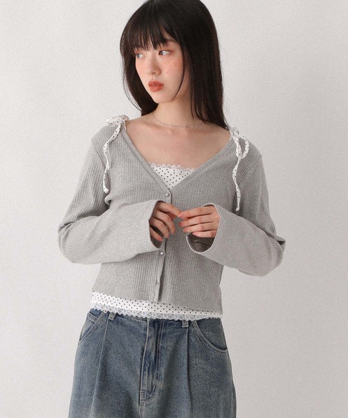 セール】アソートレースキャミ/カーディガン2P 596501（カーディガン