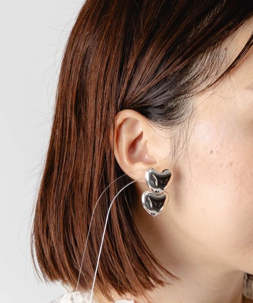 セール】ANNIKA INEZ Dual Voluptuous Heart Earrings アニカ イネズ