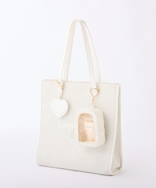WEB限定/【LouLoumei】ハートチャーム付きトートバッグ／キャリーオン