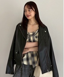 FRAY I.D（フレイアイディー）の「エコレザーライダースジャケット