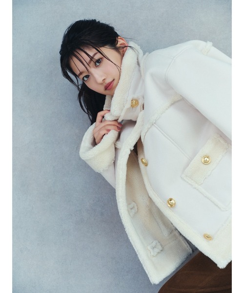 SNIDEL（スナイデル）の「【WEB限定/ボアコレクション】金ボタンバリエ