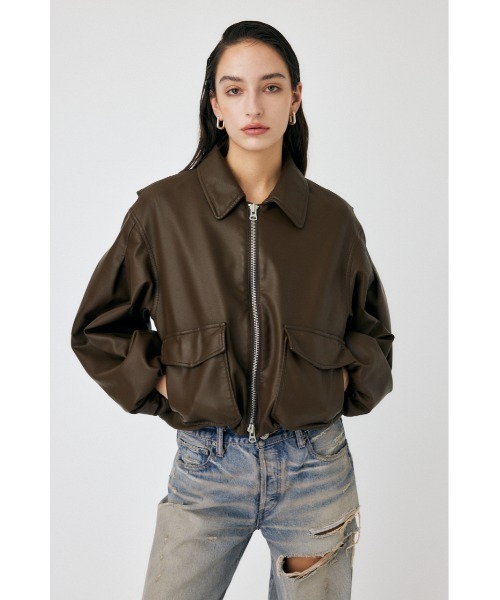 MOUSSY（マウジー）の「FAUX LEATHER A-2（ライダースジャケット