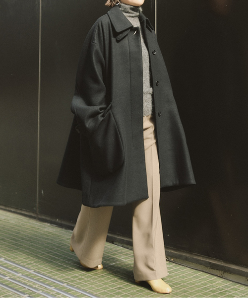 セール】IENA LA BOUCLE ハードメルトンスタンドネックコート（その他