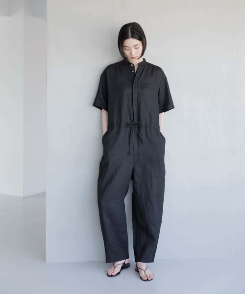 かぐれ（カグレ）の「リネンハーフスリーブオールインワン（サロペット