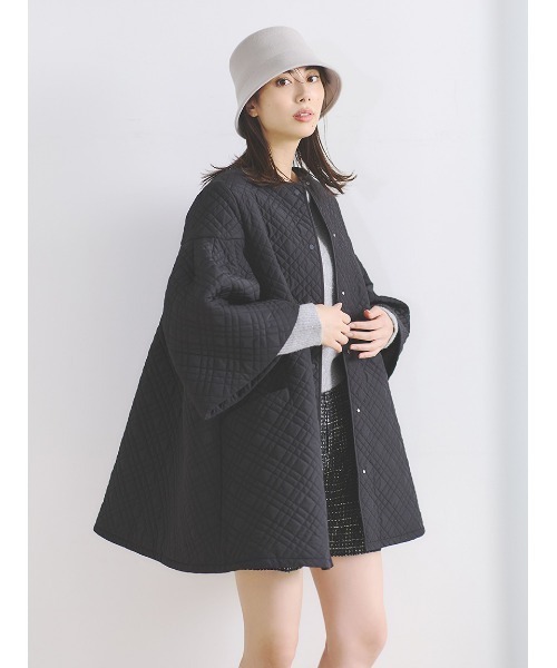 CELFORD（セルフォード）の「キルティングフレアコート（ノーカラー