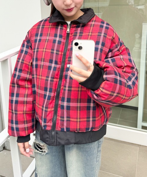 SOLLON.（ソルロン）の「チェック柄リバーシブル中綿ジャケット