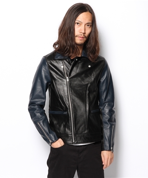 And A（アンドエー）の「BICOLOR RIDERS JACKET（ライダースジャケット