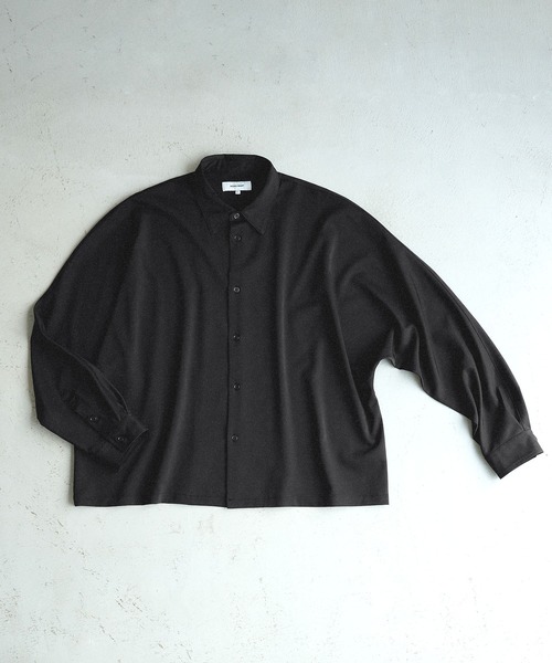 綾トロミ オーバーサイズドレープドルマンL/Sシャツ MONO-MART│MONO