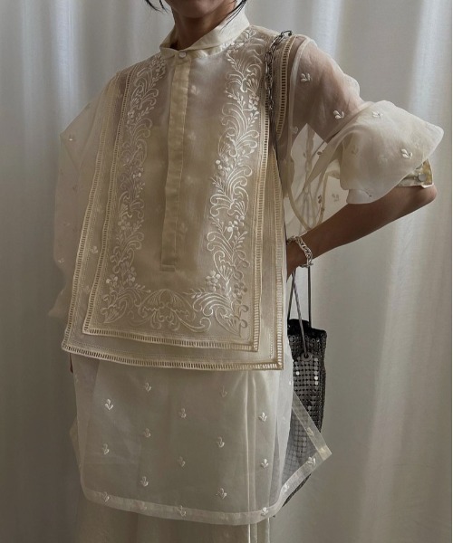 Ameri（アメリ）の「SHEER EMBROIDERED SHIRT（シャツ/ブラウス）」 - WEAR