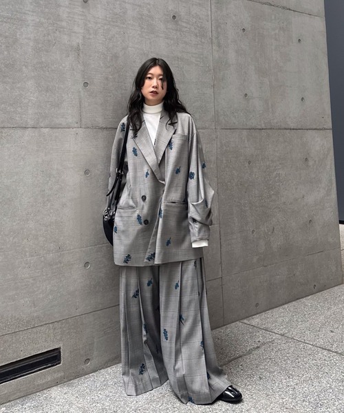 Ameri（アメリ）の「CHECK FLOWER PAPA JACKET（テーラードジャケット