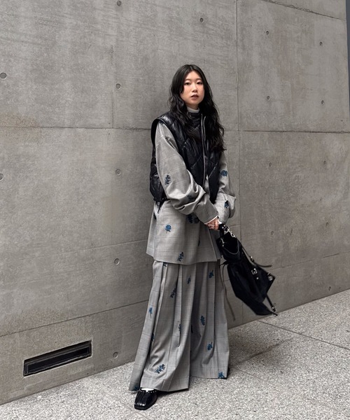 Ameri（アメリ）の「CHECK FLOWER PAPA JACKET（テーラードジャケット