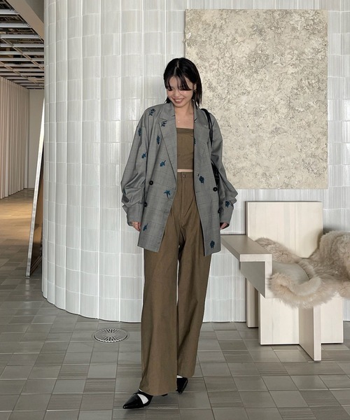 Ameri（アメリ）の「CHECK FLOWER PAPA JACKET（テーラードジャケット