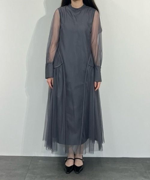 セール】パイピングチュールドレス / piping tulle dress（ドレス