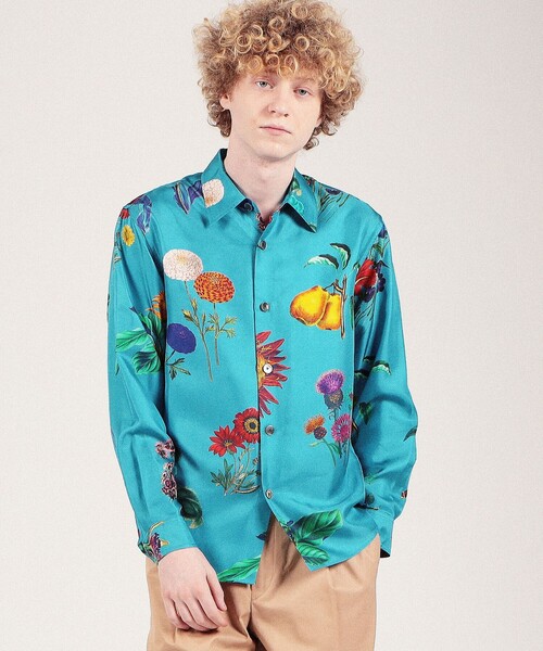 caban（キャバン）の「□CABaN シルクツイル IBIZAプリントシャツ