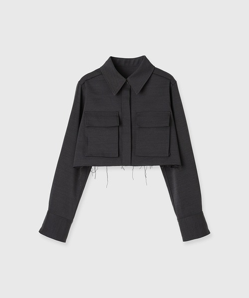 セール】ダブルポケットクロップドシャツ（シャツ/ブラウス）｜anuans