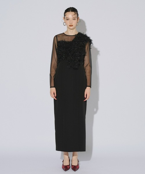 セール】フリンジグリッターノットドレス / fringe glitter knot dress