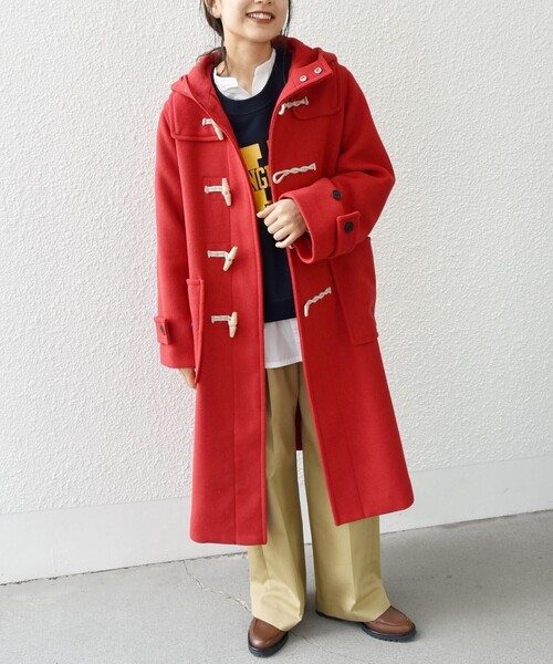 セール】SHIPS any: メルトン ロング ダッフル コート（ダッフルコート