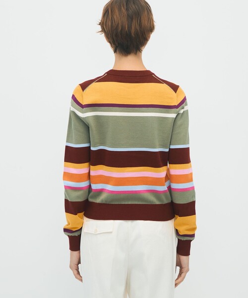 caban（キャバン）の「コットンカシミヤ マルチボーダークルーネック