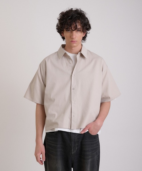 cropped short sleeve shirt/クロップドショートスリーブシャツ
